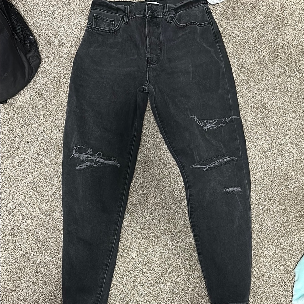 Trendy Black Ripped Jeans